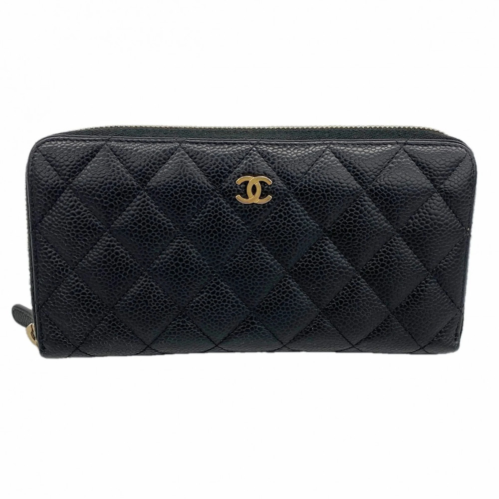CHANEL Black Caviar Leather Wallet